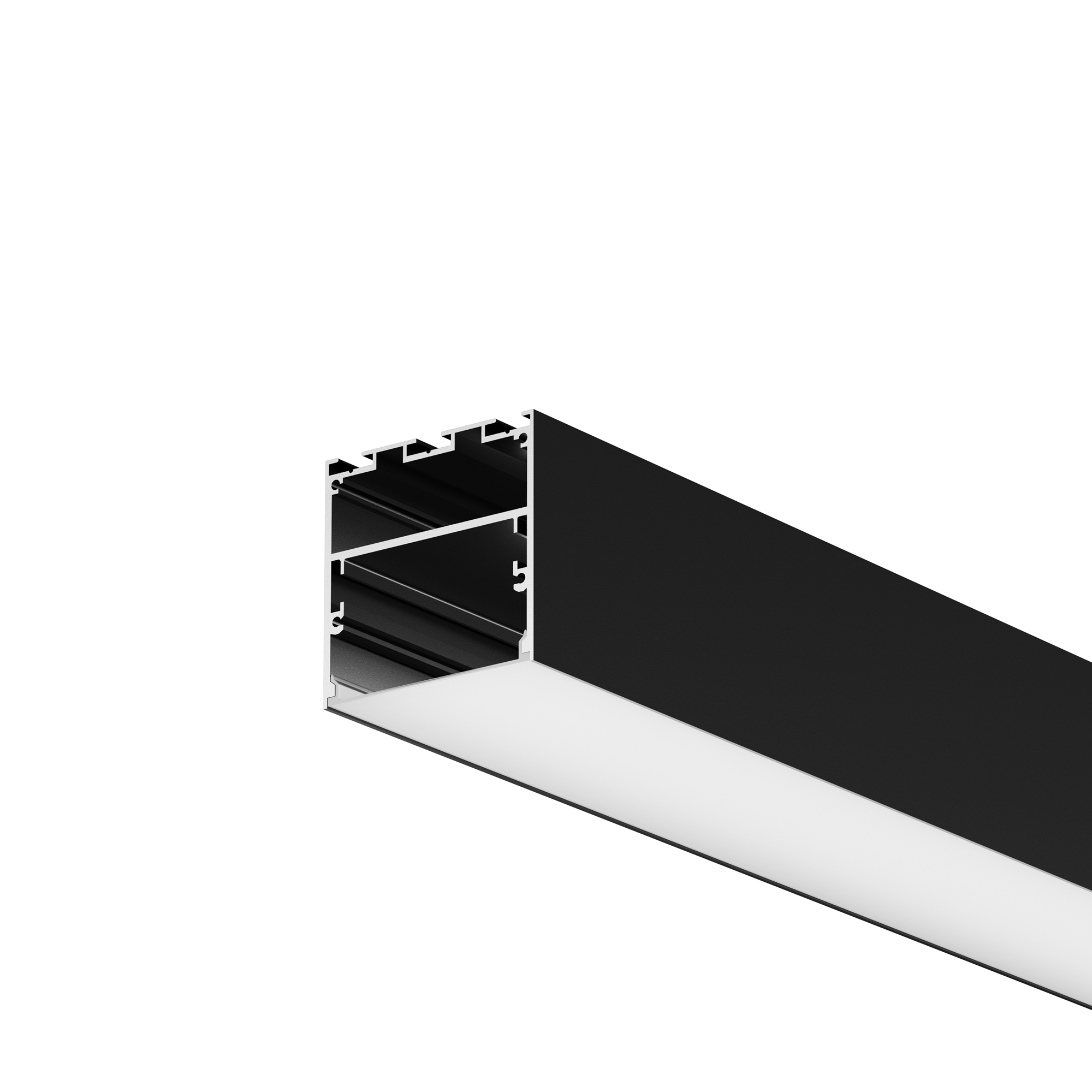 Алюминиевый профиль накладной-подвесной 50x50 (Черный