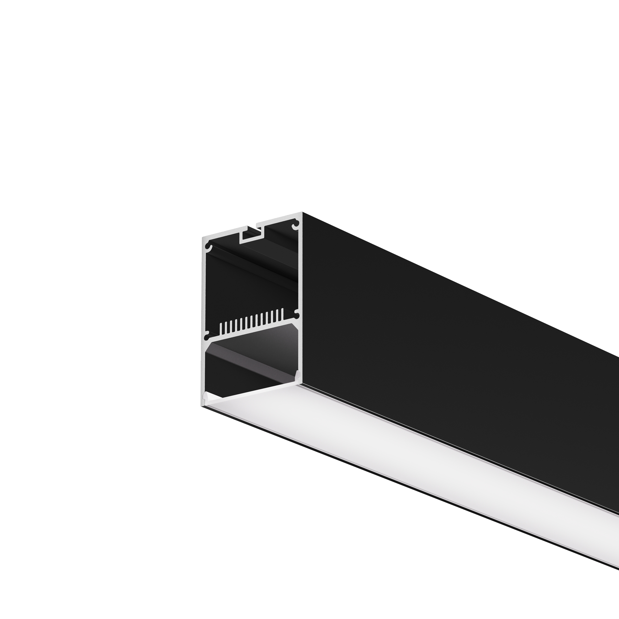 Алюминиевый профиль накладной-подвесной 50х70 (Черный