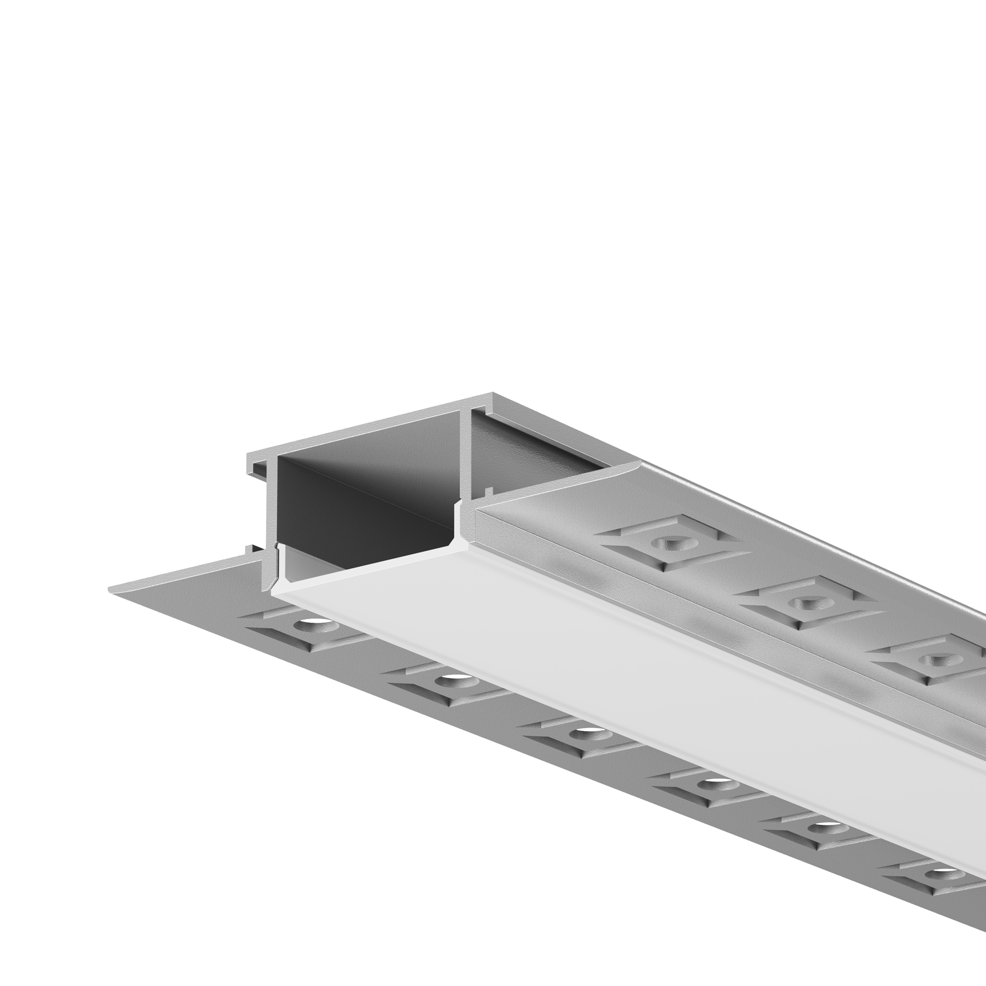 Алюминиевый профиль встраиваемый скрытого монтажа 61x14 (Серебро