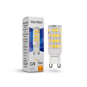 Светодиодная лампа капсула 5Вт 3000K G9 345° Лампочка Voltega 7185