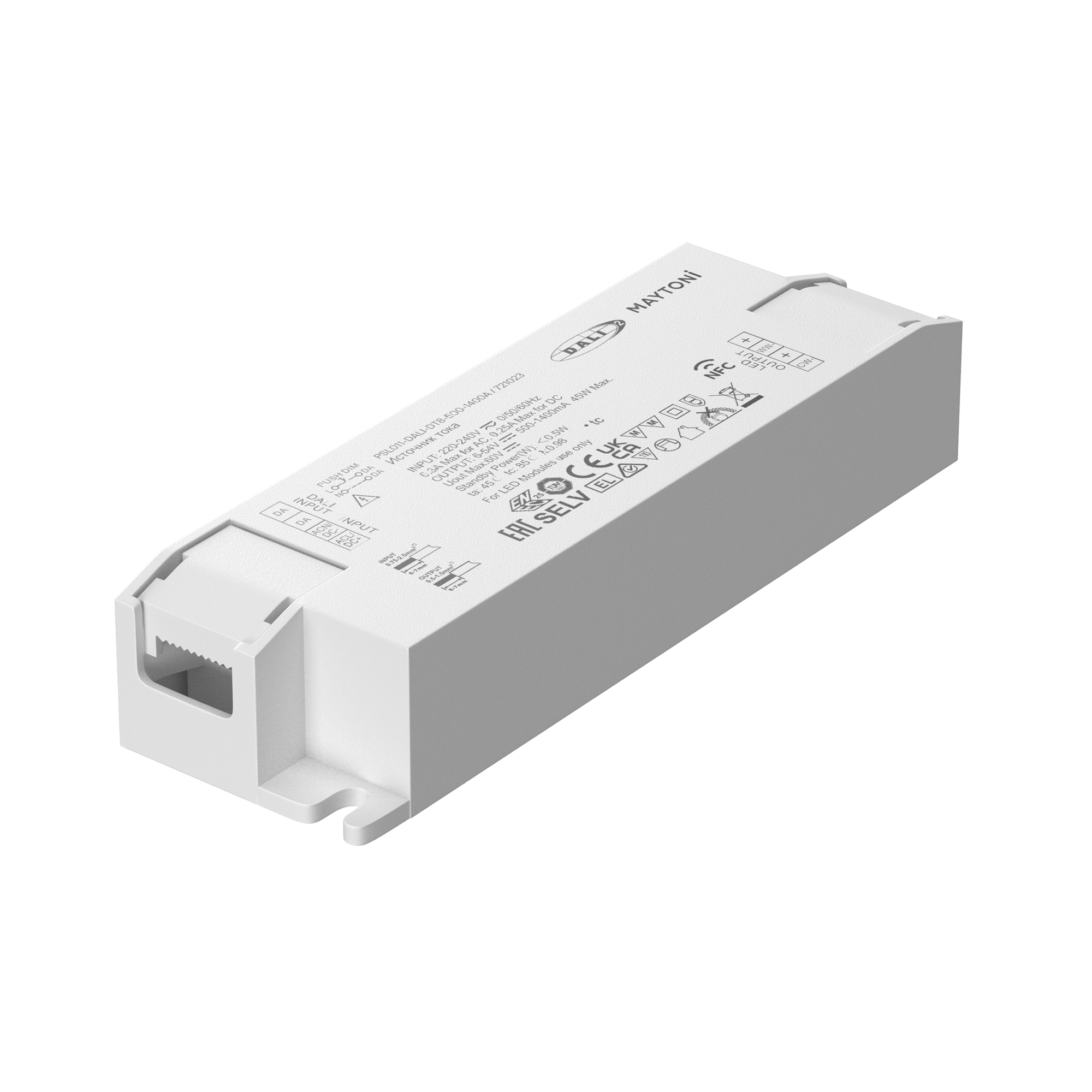 Источник тока DALI NFC DT8 45Вт 500-1400А Источник тока Lighting control 721023