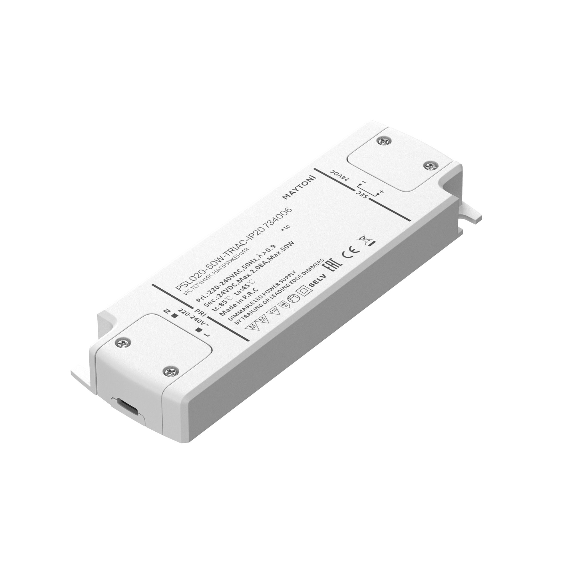 Источник напряжения TRIAC 24В 50Вт IP 20 Источник напряжения Lighting control 734006