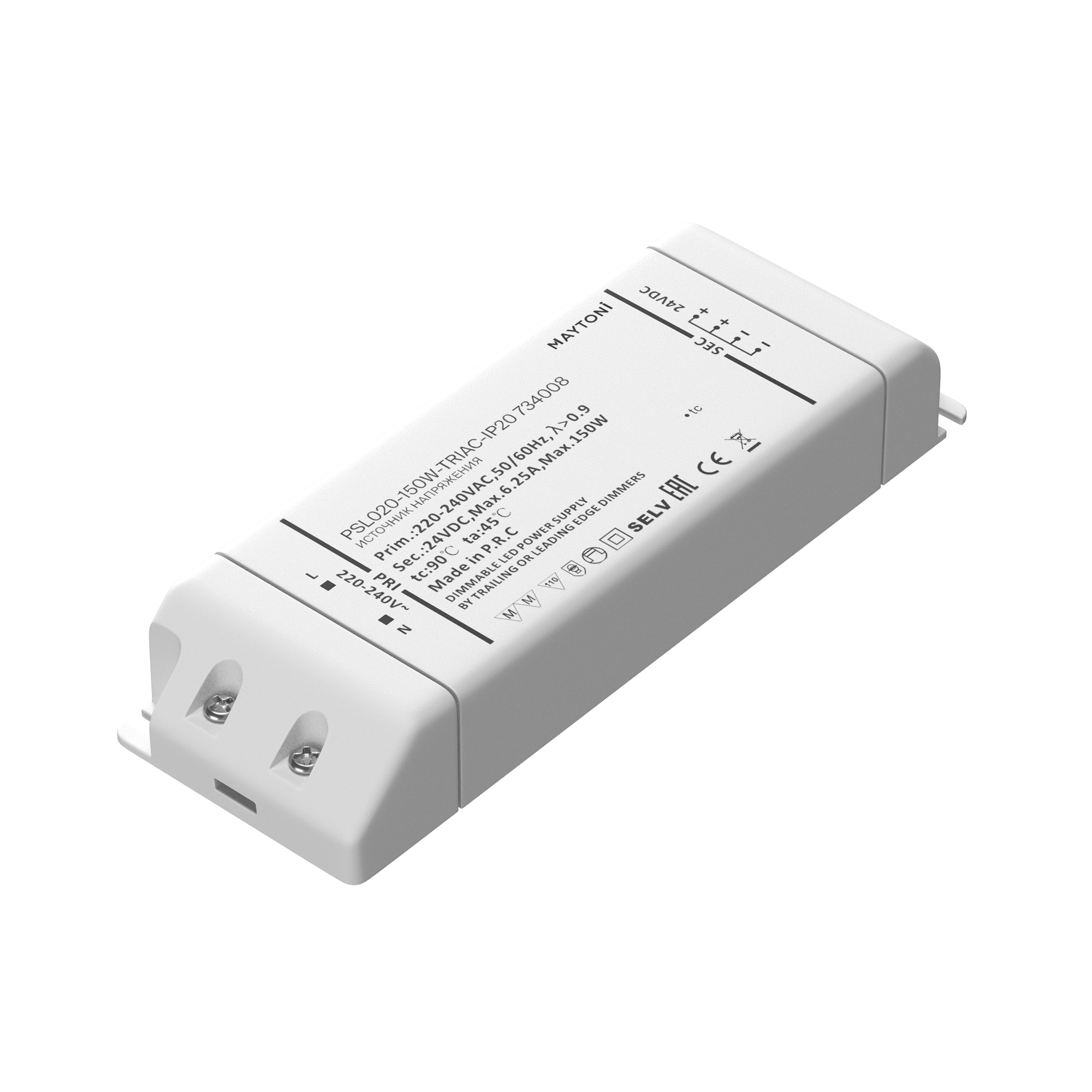 Источник напряжения TRIAC 24В 150Вт IP 20 Источник напряжения Lighting control 734008