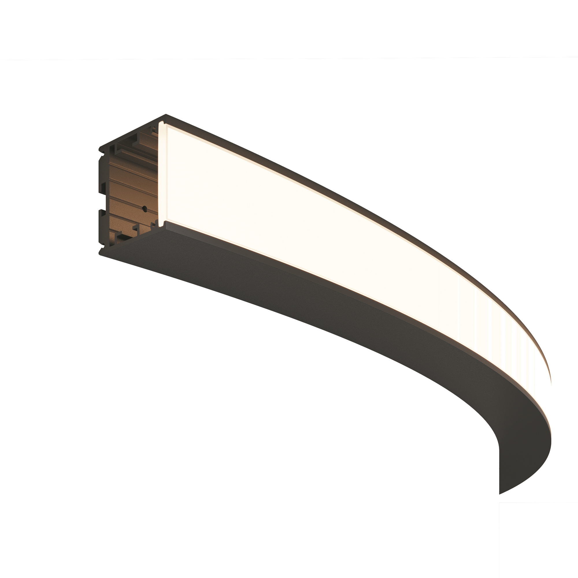 Радиусный профиль 35x35 D1500мм внешний 1/4 круга черный Профиль Led Strip ALM-3535R-B-EX-90°-1.5M