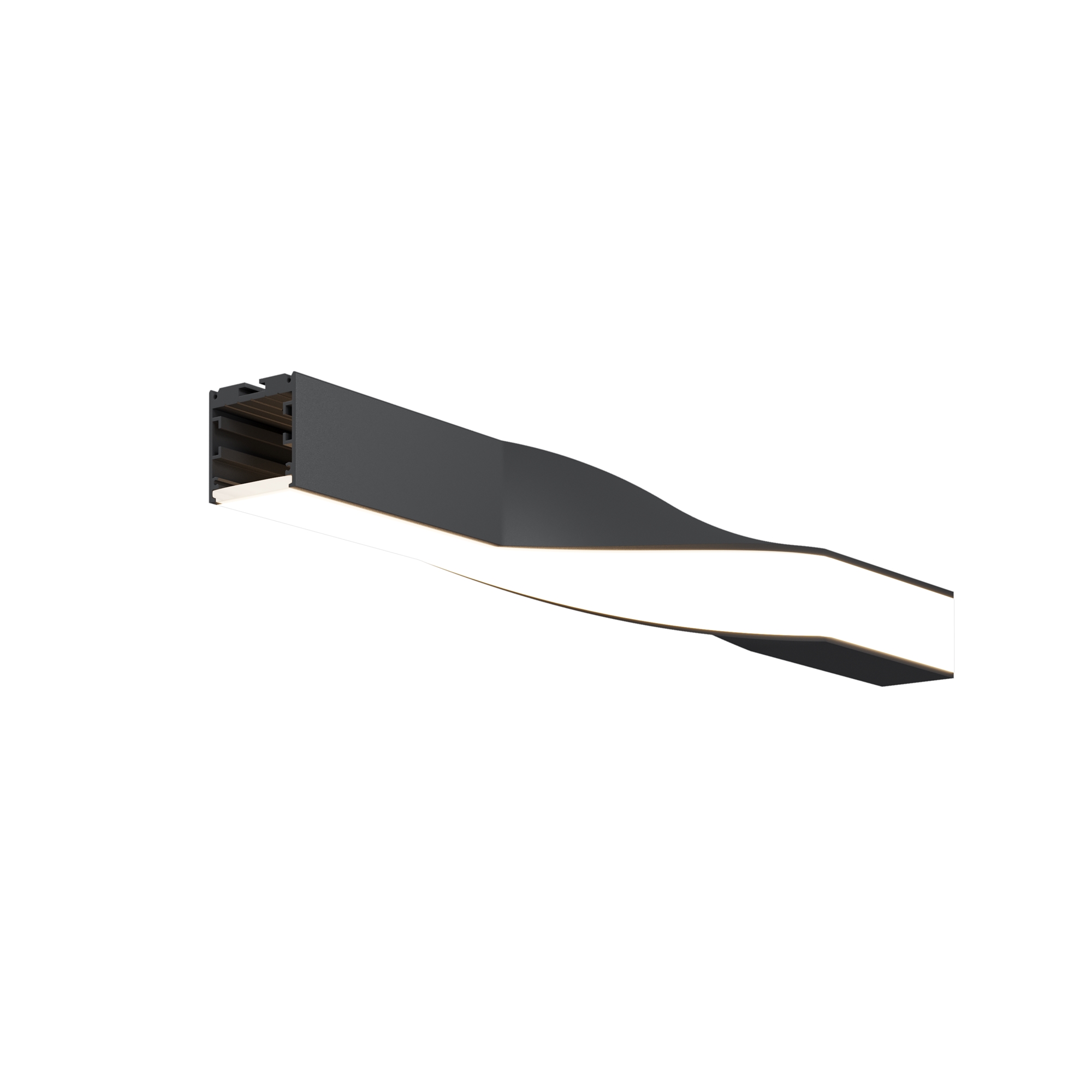 Радиусный профиль 35x35 Скрученный левый черный Профиль Led Strip ALM-3535R-B-TL-90°-0.4M