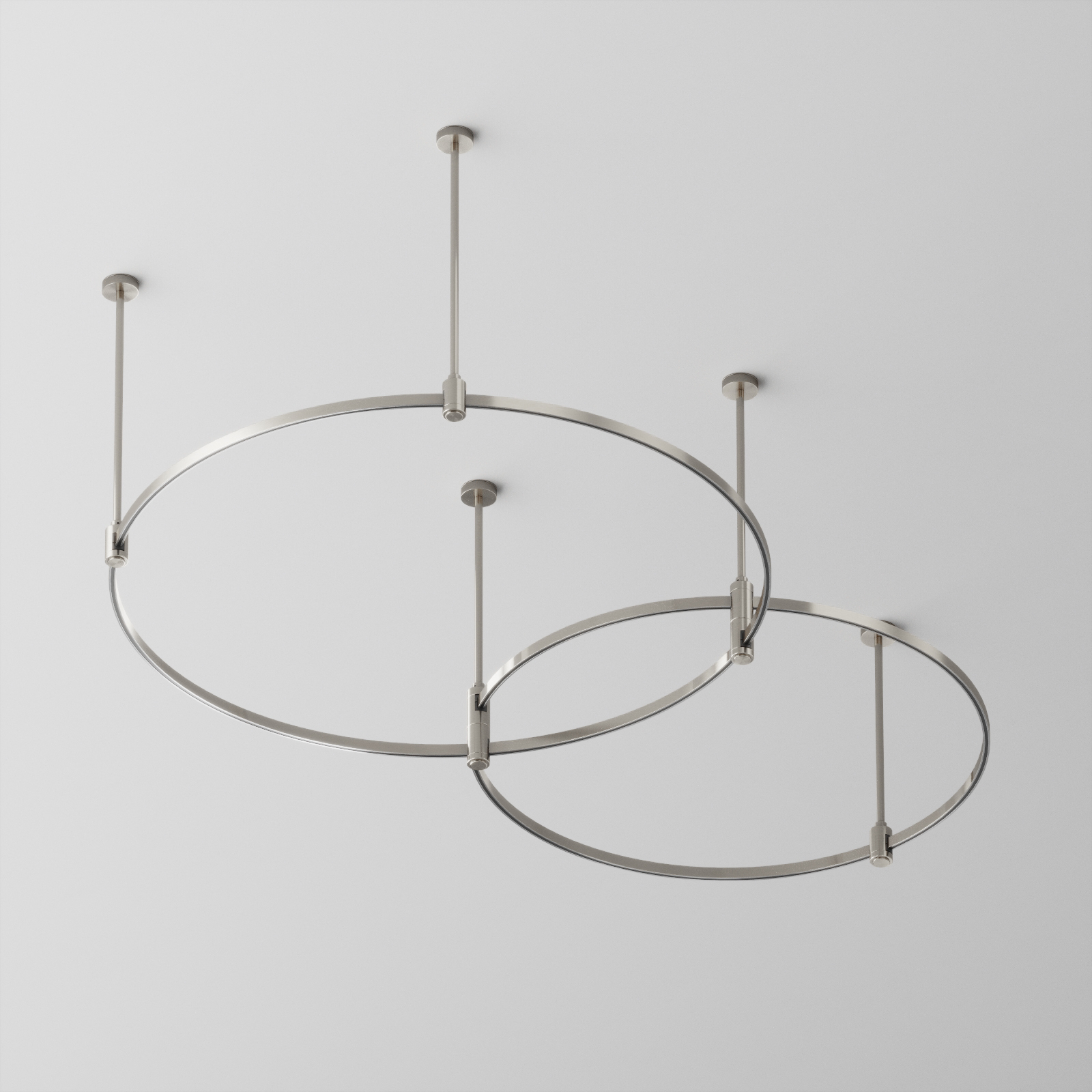 Готовая конструкция круглая двухровневая D800мм + D650мм на жестких подвесах Medium без светильников и блока питания