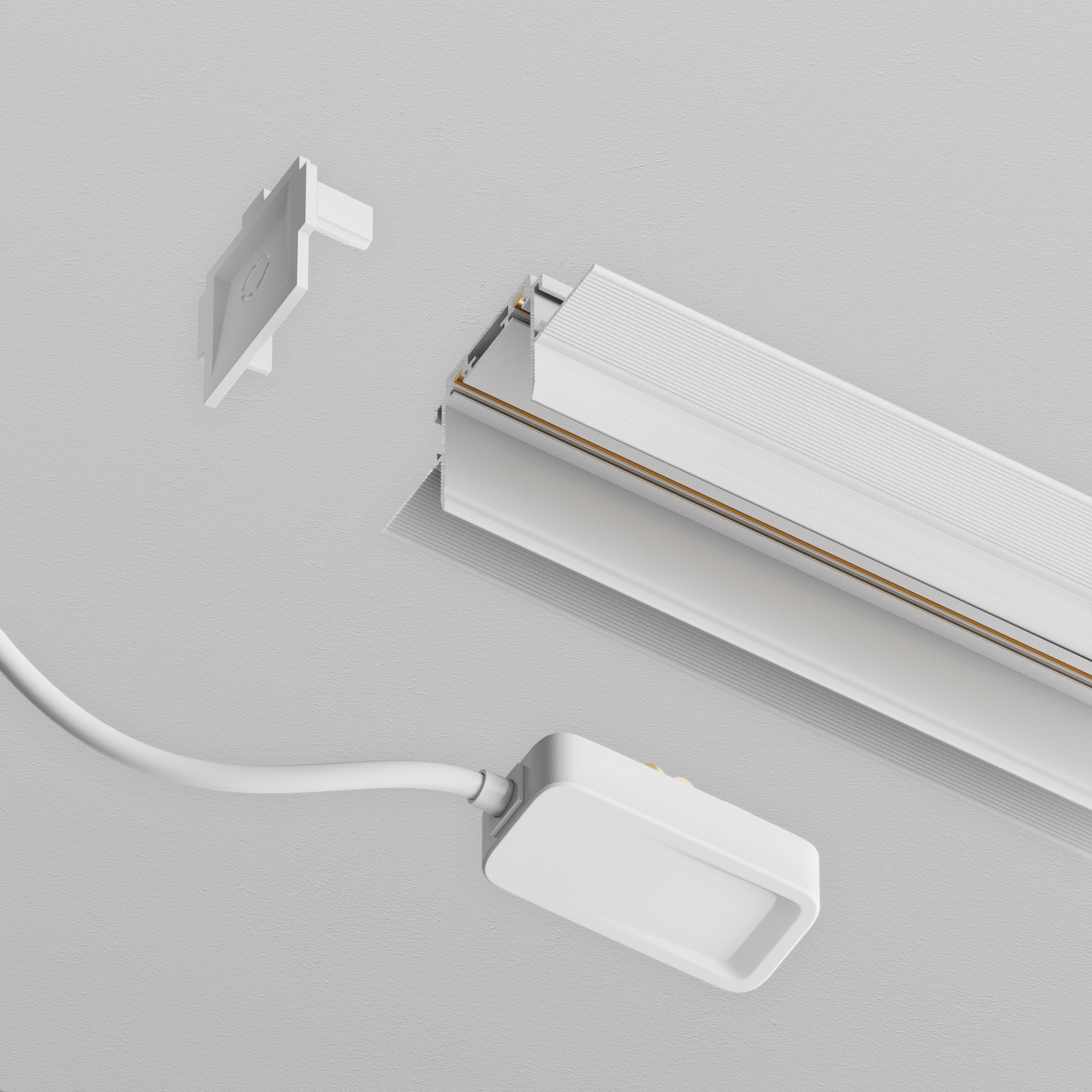 5м) Radity для встраиваемого монтажа белый Комплектующие для систем освещения с токоведущими элементами Technical TRA084B-12W-50