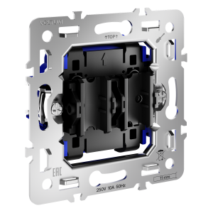 Механизм выключателя с самовозвратом двухклавишного 10А