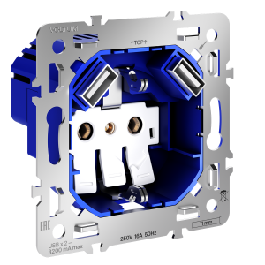 Механизм розетки с заземлением и защитными шторками 16А