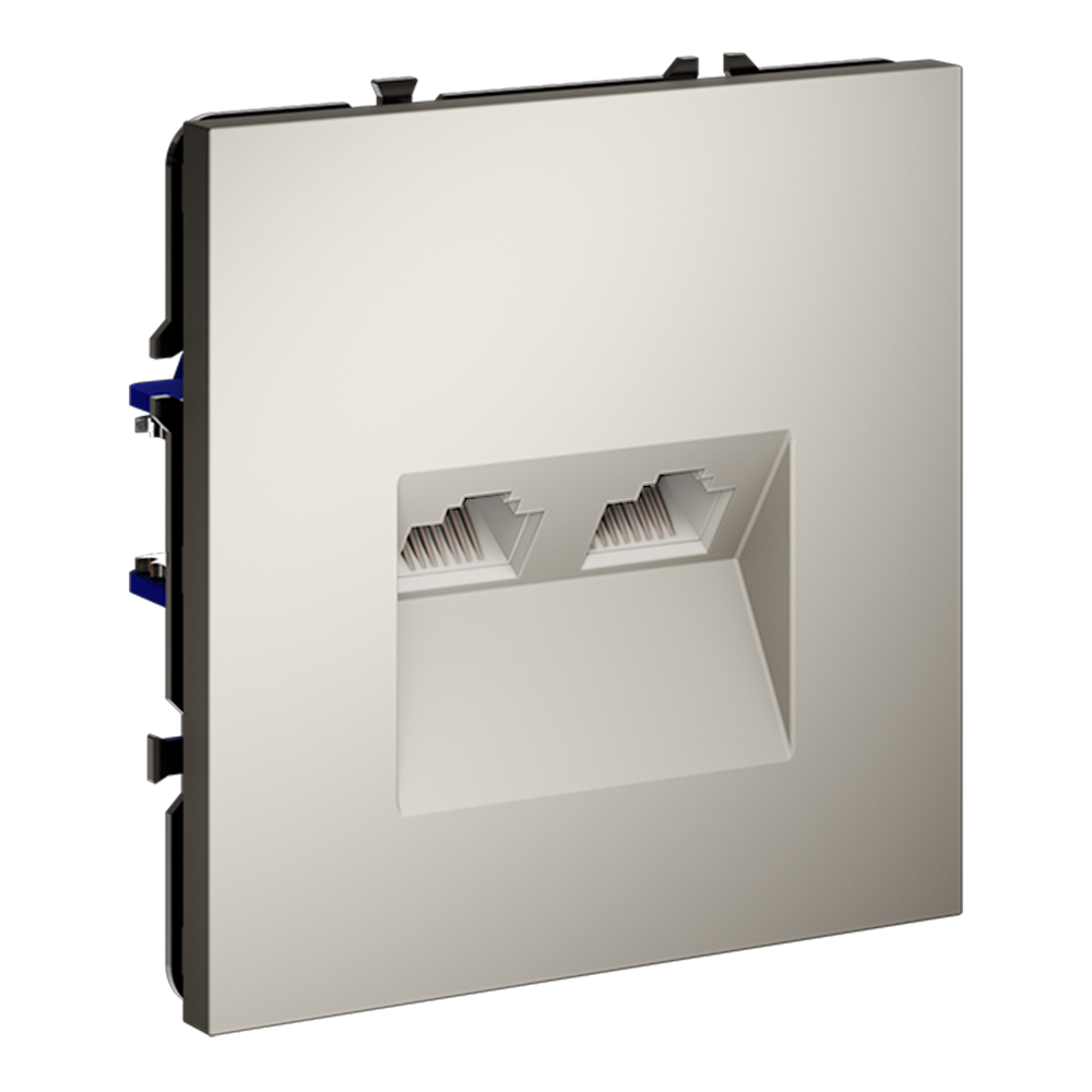 Розетка компьютерная встраиваемая VOLTUM S70 двойная RJ45+RJ45 кат.6