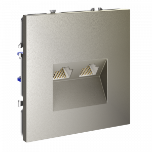 Розетка компьютерная встраиваемая VOLTUM S70 двойная RJ45+RJ45 кат.6