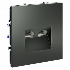 Розетка компьютерная встраиваемая VOLTUM S70 двойная RJ45+RJ45 кат.6