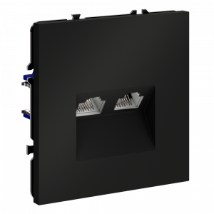 Розетка компьютерная встраиваемая VOLTUM S70 двойная RJ45+RJ45 кат.6