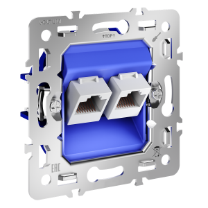 Механизм розетки компьютерной двойной RJ45+RJ45 кат.6