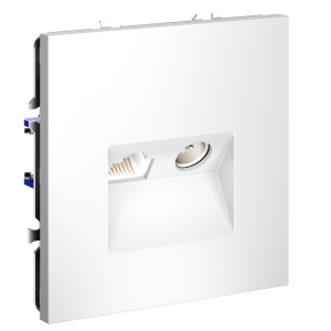 Розетка телевизионная встраиваемая VOLTUM S70 TV+RJ45 кат. 6