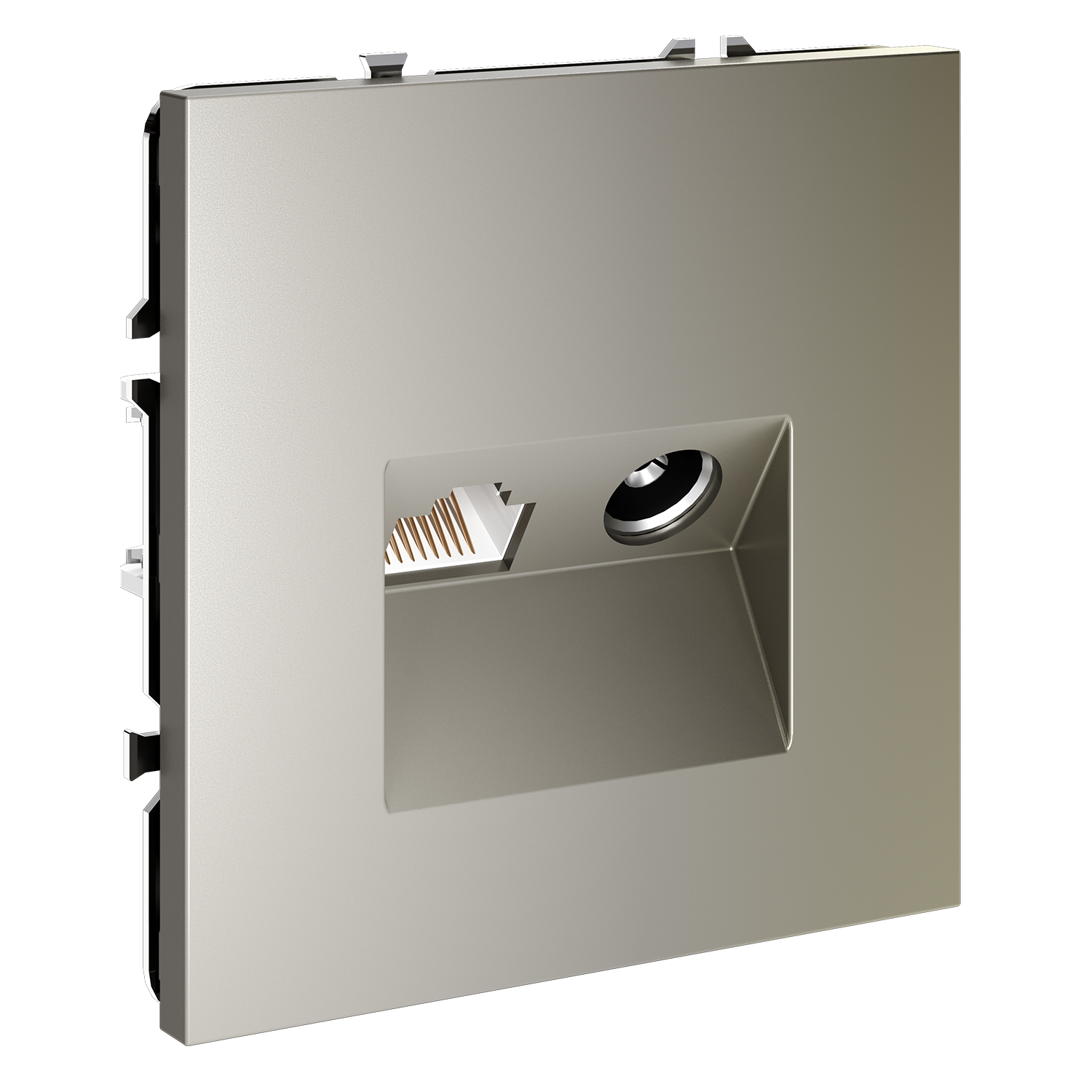 Розетка телевизионная встраиваемая VOLTUM S70 TV+RJ45 кат. 6