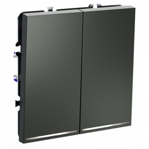 Выключатель встраиваемый VOLTUM S70 двухклавишный с подсветкой 10А