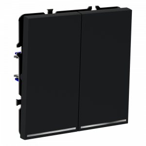 Выключатель встраиваемый VOLTUM S70 двухклавишный с подсветкой 10А