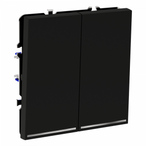 Выключатель встраиваемый VOLTUM S70 двухклавишный с подсветкой 10А