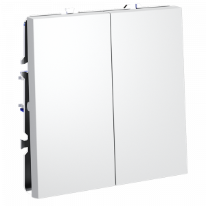 Проходной переключатель встраиваемый VOLTUM S70 двухклавишный 10А