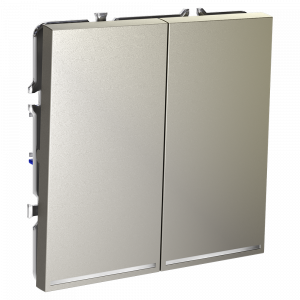 Проходной переключатель встраиваемый VOLTUM S70 двухклавишный с подсветкой 10А