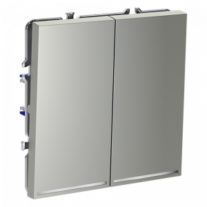 Проходной переключатель встраиваемый VOLTUM S70 двухклавишный с подсветкой 10А