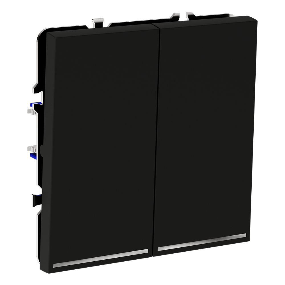 Проходной переключатель встраиваемый VOLTUM S70 двухклавишный с подсветкой 10А