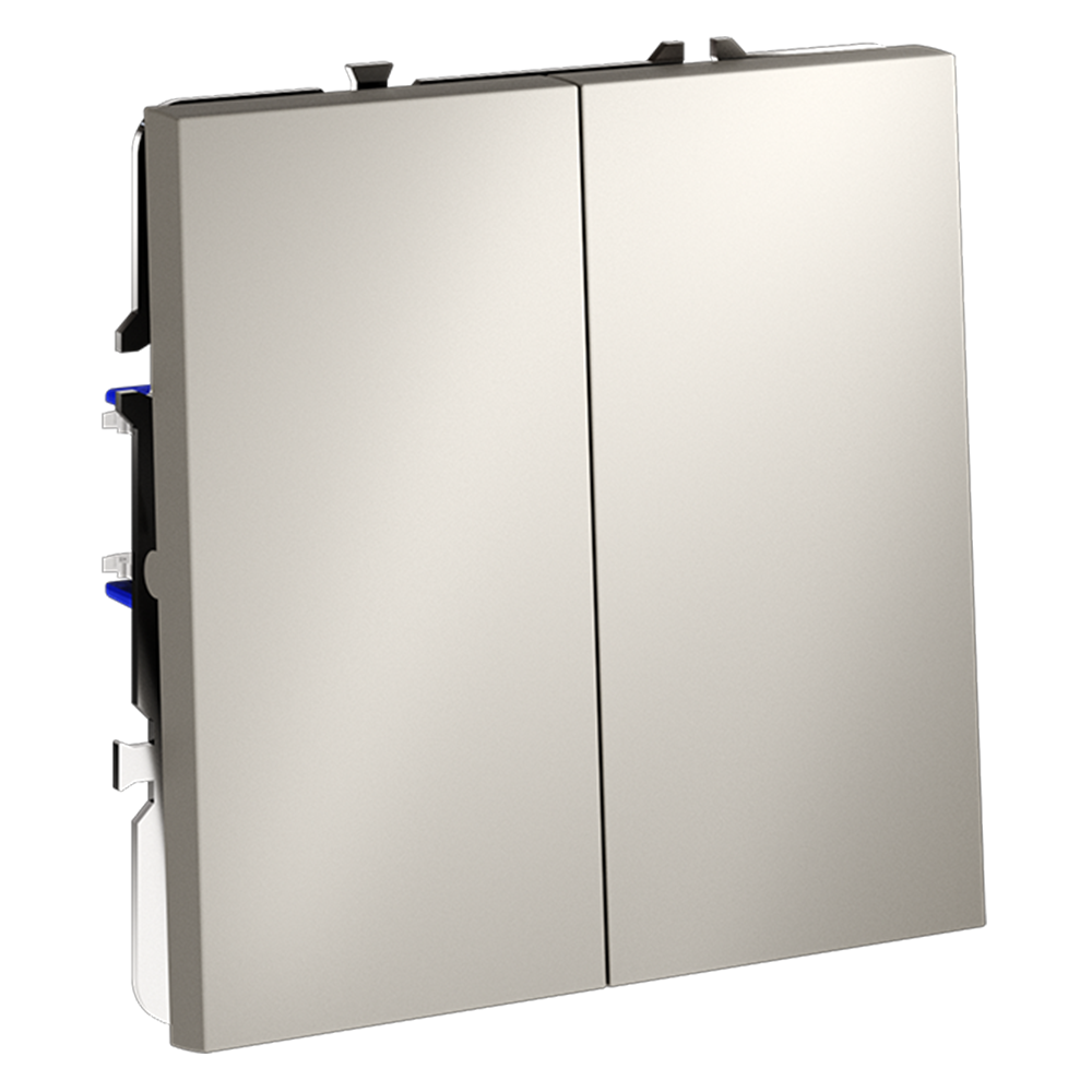 Выключатель с самовозвратом встраиваемый VOLTUM S70 двухклавишный 10А