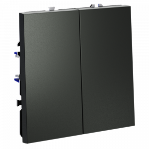 Выключатель с самовозвратом встраиваемый VOLTUM S70 двухклавишный 10А