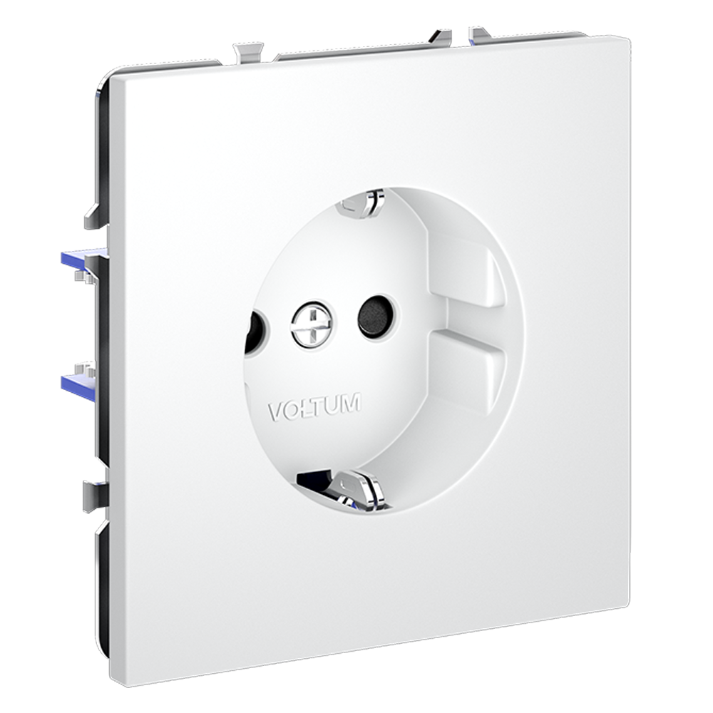 Розетка встраиваемая VOLTUM S70 с заземлением и защитными шторками