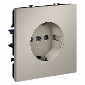 Розетка встраиваемая VOLTUM S70 с заземлением и защитными шторками