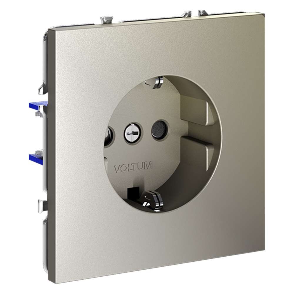 Розетка встраиваемая VOLTUM S70 с заземлением и защитными шторками