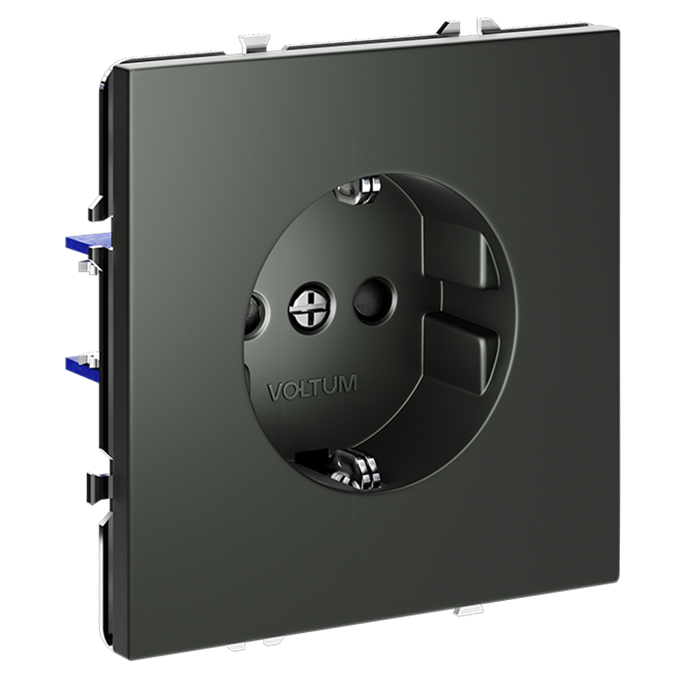 Розетка встраиваемая VOLTUM S70 с заземлением и защитными шторками