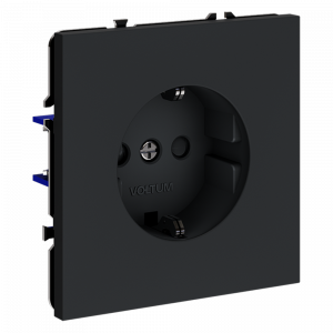Розетка встраиваемая VOLTUM S70 с заземлением и защитными шторками