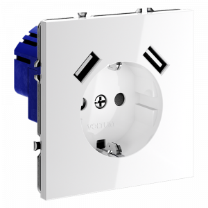 Розетка встраиваемая VOLTUM S70 с заземлением и защитными шторками