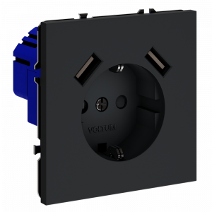 Розетка встраиваемая VOLTUM S70 с заземлением и защитными шторками