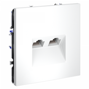 Розетка компьютерная встраиваемая VOLTUM S70 двойная RJ45+RJ45 кат.6