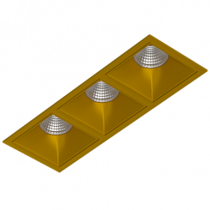 Встраиваемый светодиодный светильник Ledron RISE KIT 3 LED 4000K Gold