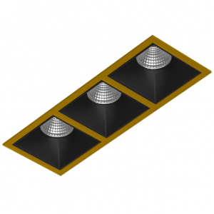 Встраиваемый светодиодный светильник Ledron RISE KIT 3 LED 4000K Gold-Black