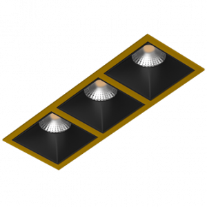 Встраиваемый светильник под сменную лампу Ledron RISE KIT3 Gold-Black