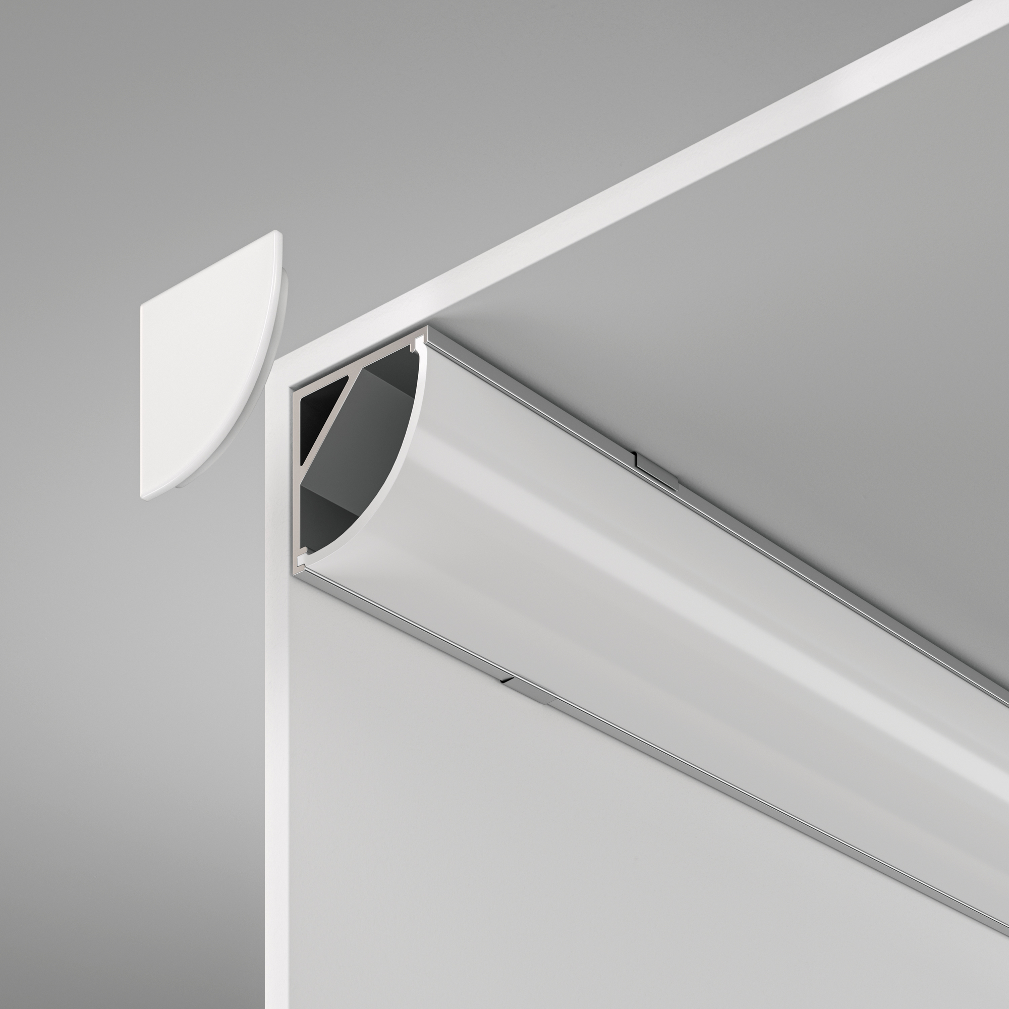 Алюминиевый профиль  накладной угловой  16x16 (Серебро