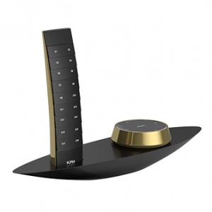 Пульт и кнопка на настольном держателе Table set Gold