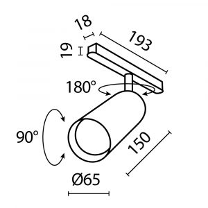 Трековый светильник Фокус / Focus Led Exility 4000K 20Вт 24° Трековый светильник Technical TR032-2-20W4K-S-W