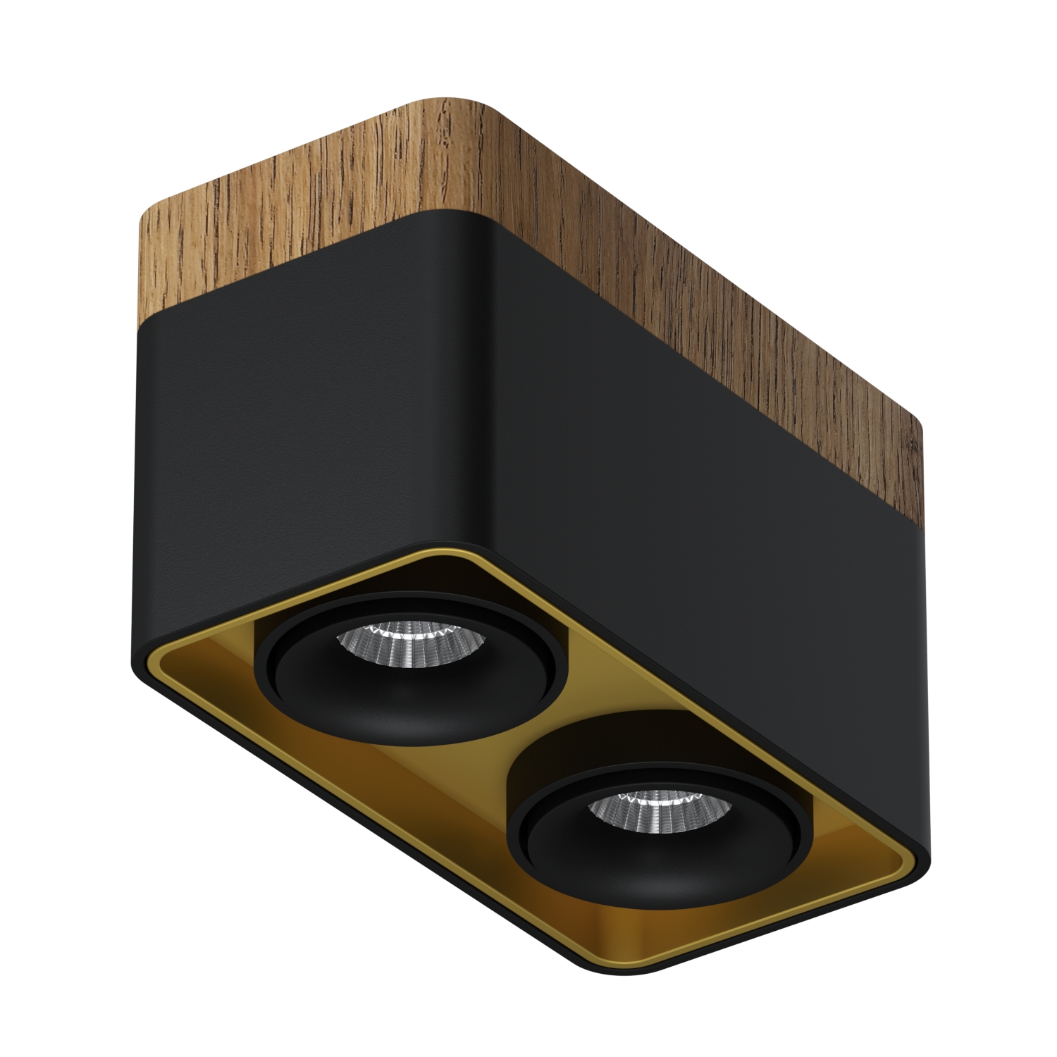 Накладной светодиодный светильник Ledron TUBING 2 Wooden 30 Black-Gold — изображение 2