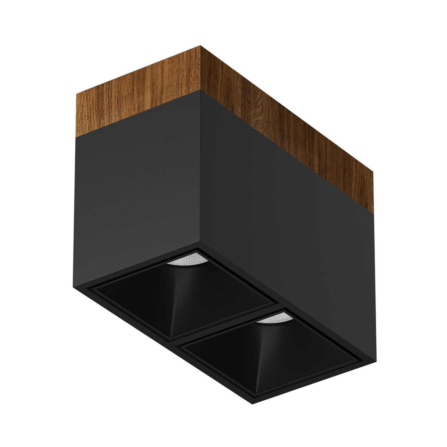 Накладной светодиодный светильник Ledron KUBING 2 Wooden 130 Black 4000K — изображение 2
