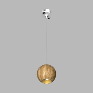 Подвесной светильник под сменную лампу SPACE R130 Basic Wooden White-Gold GU10