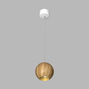 Подвесной светильник под сменную лампу SPACE R130 Wooden White-Gold GU10