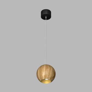 Подвесной светильник под сменную лампу SPACE R130 Wooden Black-Gold GU10