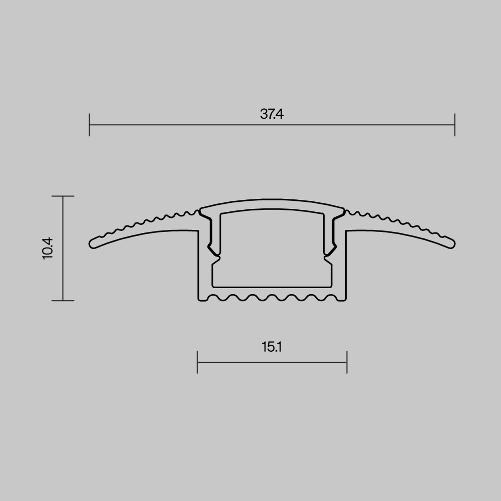 Алюминиевый профиль встраиваемый в пол 37x10 (Серебро, 2 м), ALM-3710-S-2M 636022 Профиль Led Strip 636022 — изображение 4