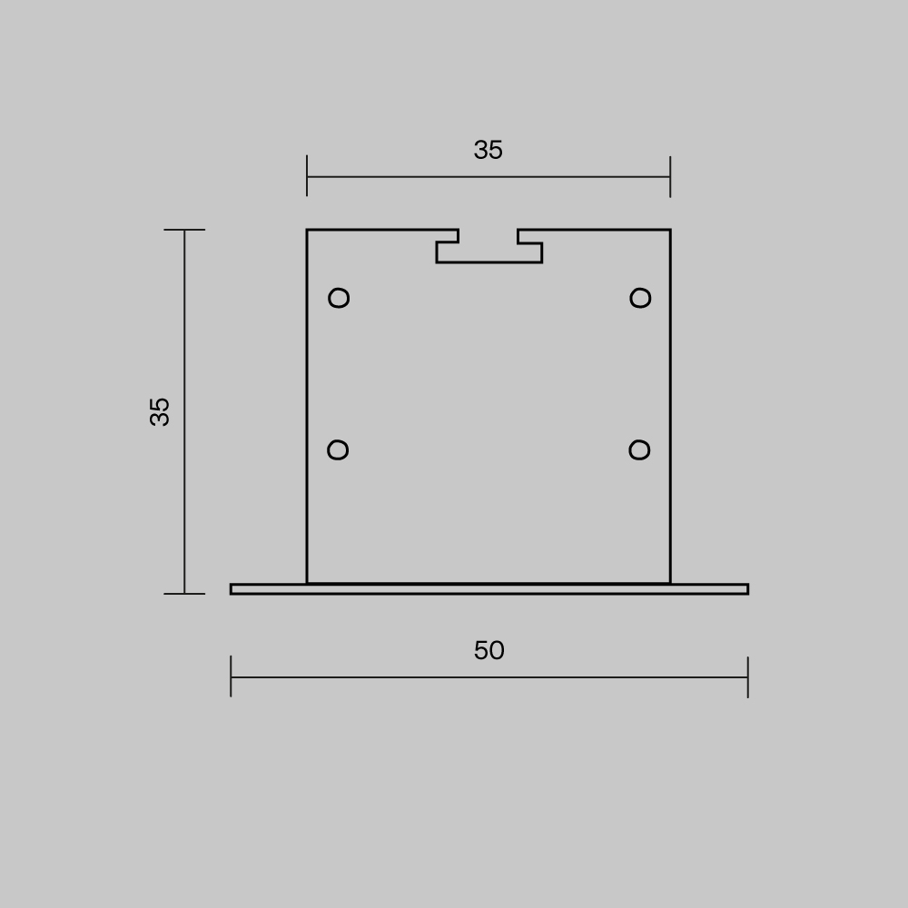Комплект заглушек (для профиля 50x35) 2 шт., ALM-5035T-B-EC 642035 Комплектующие для профиля Led Strip 642035 — изображение 4